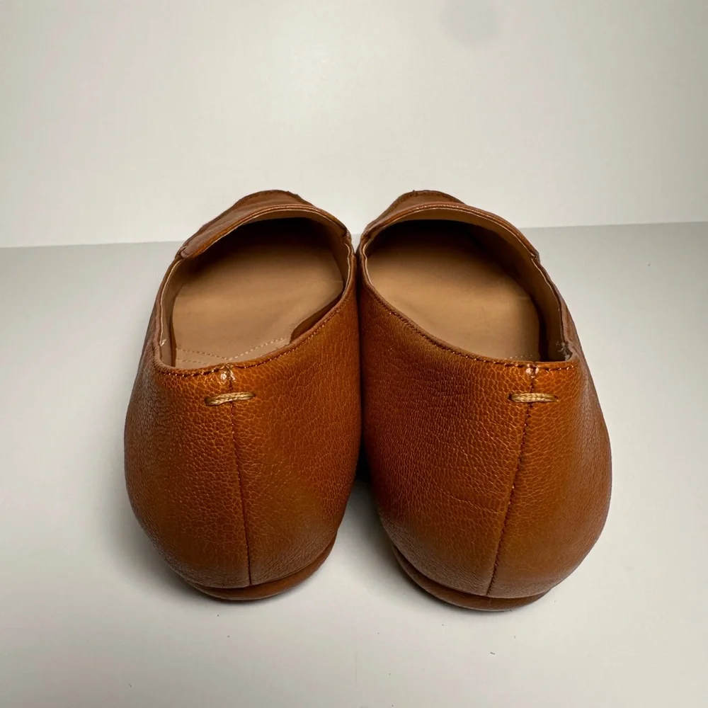 Classic Franco Sarto Women’s Cognac Brown Leather Pointed Toe Loafers size 7.5 - Picture 3 of 7